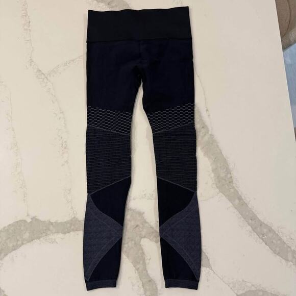 Spanx High Rise Seamless Moto Leggings Women’s Medium Indigo Sky Nylon Stretch - Picture 5 of 5